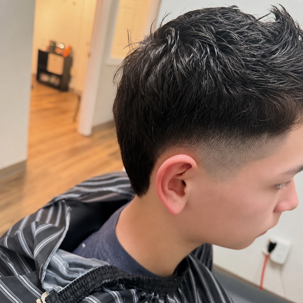 High skin fade haircut by Amber